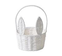 Generisch Panier de Pâques avec oreilles de lapin en osier pour œufs de Pâques, bonbons, accessoires de fête, panier décoratif en paille pour traditions de fêtes (C, taille unique)