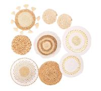 Generisch Panier tressé - Décoration murale - Set de table bohème tressé à | Lot de 9 paniers muraux tressés pour chambre d'enfant, bureau, maison, salon, chambre à coucher, cuisine