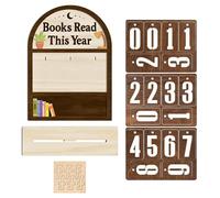 Generisch Panneau pour du livre et progression de la lecture, décoration en bois pour bibliothèque, bibliothèque et zone de lecture - Panneau pour documentation des livres lus | pour Leernecke
