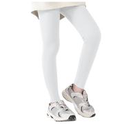 Generisch Pantalon 128 pour fille, enfant, danse, course, yoga, entraînement, pantalon de danse blanc avec trous