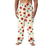 Generisch Pantalon à carreaux pour homme printemps été jour de l'indépendance imprimé pantalon de pyjama pantalon long pantalon de loisirs pantalon softshell pantalon homme hiver, kaki, S