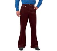 Generisch Pantalon baggy en velours côtelé pour homme - Pantalon évasé vintage - Jambes larges - Pantalon de loisirs des années 70 - Élégant - Pantalon chino chaud - Pantalon de travail confortable