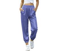 Generisch Pantalon baggy pour filles - Pantalon de jogging à paillettes - Jambe droite - Taille haute - Léger - Pantalon de loisirs tendance et doux - Pantalon softshell de performance - Pantalon de