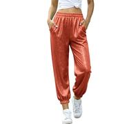 Generisch Pantalon baggy pour filles - Pantalon de jogging à paillettes - Jambe droite - Taille haute - Léger - Pantalon de loisirs tendance et doux - Pantalon softshell de performance - Pantalon de