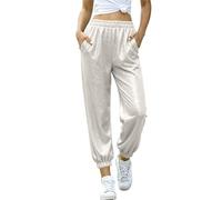 Generisch Pantalon baggy pour filles - Pantalon de jogging à paillettes - Jambe droite - Taille haute - Léger - Pantalon de loisirs tendance et doux - Pantalon softshell de performance - Pantalon de