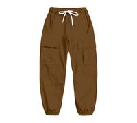 Generisch Pantalon cargo élégant pour garçon 2026 pour tous les jours. Confortable et polyvalent. Parfait pour les activités de 3 à 11. Taille élastique pour un mouvement facile., café, F
