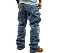 Generisch Pantalon cargo en velours côtelé pour homme - Pantalon de randonnée pour homme - Pantalon de jogging - Pantalon d'extérieur avec plusieurs poches - Vintage - Pantalon de loisirs - Pantalon