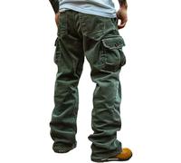 Generisch Pantalon cargo en velours côtelé pour homme - Pantalon de randonnée pour homme - Pantalon de jogging - Pantalon d'extérieur avec plusieurs poches - Vintage - Pantalon de loisirs - Pantalon