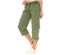 Generisch Pantalon cargo pour femme avec cordon de serrage, confortable, extensible, taille haute, ample, oversize, blanc chaud, élastique, long, automne, douillet, pour le sport, la vie quotidienne