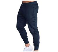 Generisch Pantalon cargo pour homme - Avec cordon de serrage - Mode - Loisirs - Sport - Course - Couleur unie - À lacets - Pantalon de peintre - Pour homme, Marine, 3XL