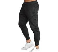 Generisch Pantalon cargo pour homme - Avec cordon de serrage - Mode - Loisirs - Sport - Course - Couleur unie - À lacets - Pantalon de peintre - Pour homme, Noir , XL