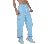 Generisch Pantalon cargo pour homme avec coupe décontractée, pantalon de sport polyvalent avec cordon de serrage, poches pratiques pour les activités de plein air