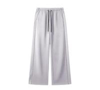 Generisch Pantalon cargo pour homme - En molleton doux - Cordon de serrage - Deux bandes blanches sur les côtés - Coupe ample - Coupe surdimensionnée - Pour tous les jours - Entraînement - Couleur