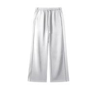 Generisch Pantalon cargo pour homme - En molleton doux - Cordon de serrage - Deux bandes blanches sur les côtés - Coupe ample - Coupe surdimensionnée - Pour tous les jours - Entraînement - Couleur