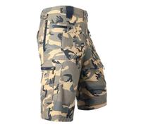 Generisch Pantalon court ample à jambes droites pour homme, avec poches cargo, grande taille, tendance, décontracté, en mélange de coton avec taille élastique, fermeture éclair, respirant, polyvalent