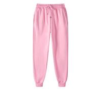 Generisch Pantalon court en velours confortable pour femme - Multicolore, à lacets - Avec poche - Pantalon de VTT d'hiver, Rose, L