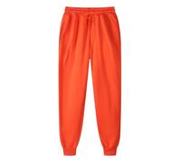 Generisch Pantalon court en velours confortable pour femme - Multicolore, à lacets - Avec poche - Pantalon de VTT d'hiver, Orange, XL