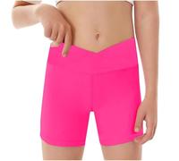 Generisch Pantalon de compression pour garçon - Short de sport - Taille fine en V - Legging court - Pour motard - Danse - Gymnastique - 86 vêtements, Rose, 9-10 ans