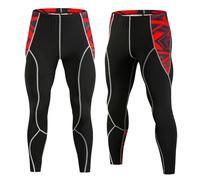 Generisch Pantalon de compression pour homme - Legging de sport respirant - Caleçon thermique - Long sous-vêtement de ski - Sous-vêtements fonctionnels - Sous-vêtements d'hiver, O rouge., L