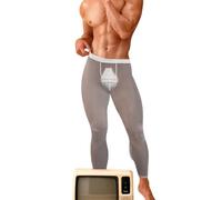 Generisch Pantalon de compression pour homme - Sexy - Ultra fin - En soie glacée - Long - Legging de course - Collants - Pantalon fonctionnel ajusté pour le fitness, l'entraînement, la vie quotidienne