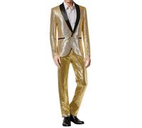 Generisch Pantalon de costume classique pour les occasions professionnelles formelles telles que les mariages, les entretiens d'embauche dans un design élégant, or, XL