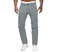 Generisch Pantalon de costume élégant pour homme pour le travail décontracté quatre saisons, coupe ajustée, coupe droite, gris, XL