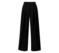 Generisch Pantalon de costume pour femme - Taille haute - Pantalon de loisirs élastique avec poches - Élégant - Taille haute - Pantalon d'affaires droit - Jambes larges - Pantalon palazzo, Noir , XXL