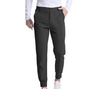 Generisch Pantalon de costume pour homme - Coupe ajustée - Pantalon de loisirs - Pantalon long en tissu - Taille haute - Pantalon de travail léger avec poignets - Pantalon de sport - Couleur unie