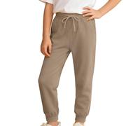 Generisch Pantalon de jogging 2025 pour garçons pour enfants et grands adolescents Automne Hiver Pantalon de survêtement polaire avec poches Confortable Casual Athletic Sportswear Pantalon, kaki, 9-10