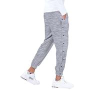 Generisch Pantalon de jogging de basket-ball ample, boutonné sur le côté, avec poignets élastiques, pantalon militaire pour homme, gris foncé, XL
