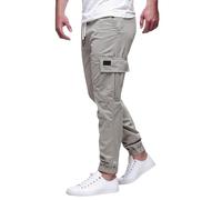 Generisch Pantalon de jogging décontracté en coton pour homme - Pantalon cargo - Pantalon de jogging - Pantalon long imperméable - Pantalon de randonnée pour homme, Light Ashy, XXL