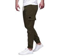 Generisch Pantalon de jogging décontracté en coton pour homme - Pantalon cargo - Pantalon de jogging - Pantalon long imperméable - Pantalon de randonnée pour homme, vert, S
