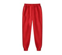 Generisch Pantalon de jogging doux au toucher pour homme - Pantalon de sport actif - Long avec taille élastique et poches latérales - Pantalon de jogging - Pantalon de sport - Uni, rouge, M