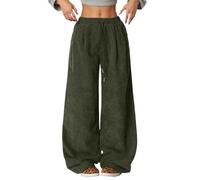 Generisch Pantalon de jogging pour femme - Pantalon de loisirs taille haute - Coupe ample - Confortable - Mode d'hiver - Taille élastique - Pantalon fluide avec jambes larges - Pantalon de VTT pour