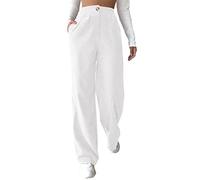 Generisch Pantalon de jogging pour femme - Pantalon de survêtement décontracté - Pantalon tendance - Coupe droite - Taille haute - Pantalon en velours côtelé - Pantalon baggy - Pantalon de loisirs