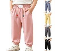 Generisch Pantalon de jogging pour garçon - Pantalon d'été décontracté tendance - Avec poches et cordon de serrage - Pantalon sarouel baggy - Pantalon de sport en mousseline - Pantalon d'été léger