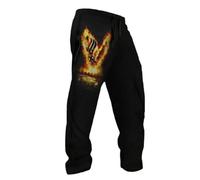 Generisch Pantalon de jogging pour homme avec bateau viking en feu - Pantalon de loisirs avec bateau dragon en flammes et impression 3D - Vêtements mythologiques sombres pour homme, Style S01 Noir, S