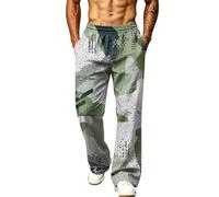 Generisch Pantalon de jogging pour homme avec imprimé intégral, jambe large, polyester, taille élastique, coupe droite, pantalon long avec poches latérales, lavable en machine, pantalon d'affaires