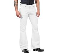 Generisch Pantalon de jogging pour homme - Couleur unie - Combinaison de poche - Pantalon évasé - Pantalon de loisirs - Bleu, Blanc., XXL