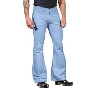 Generisch Pantalon de jogging pour homme - Couleur unie - Combinaison de poche - Pantalon évasé - Pantalon de loisirs - Bleu, bleu clair, L