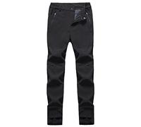 Generisch Pantalon de jogging pour homme et femme - Pantalon de randonnée - Pantalon de travail doublé en polaire - Poche de pantalon chaude - Pantalon softshell pour l'extérieur, Noir , L