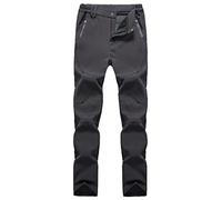 Generisch Pantalon de jogging pour homme et femme - Pantalon de randonnée - Pantalon de travail doublé en polaire - Poche de pantalon chaude - Pantalon softshell pour l'extérieur, gris, M