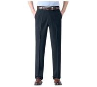 Generisch Pantalon de jogging pour homme, sans plis, à l'avant, coupe ajustée, en coton, avec poches zippées, pantalon de survêtement pour homme, bleu, XXL