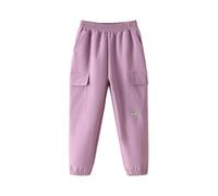 Generisch Pantalon de jogging respirant pour garçon - Pantalon de survêtement ample - Taille élastique - Coupe droite - Pantalon de sport confortable, Rose, 6-7 ans