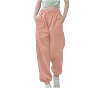 Generisch Pantalon de jogging tendance pour fille de taille moyenne avec cordon de serrage, design discret pour des activités de loisirs confortables, Or rose, 11-12 ans