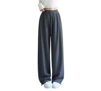 Generisch Pantalon de loisirs avec taille élastique, jambes larges, pantalon de jogging pour le quotidien, tenue de printemps avec baskets, 9 à 16 ans, gris foncé, 13-14 ans