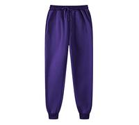 Generisch Pantalon de loisirs confortable à crochet pour homme - Pantalon de survêtement à lacets en couleur complète avec poche pour homme, lilas, XXL