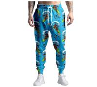 Generisch Pantalon de loisirs des années 80 pour homme, pantalon de jogging, pantalon de loisirs, pantalon de course avec cordon de serrage, tenue des années 90 pour homme, k, XL