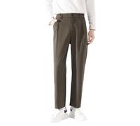 Generisch Pantalon de loisirs moderne pour homme avec coupe étroite et taille élastique pour les activités quotidiennes actives et les aventures en plein air, café, S