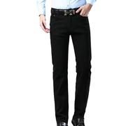 Generisch Pantalon de loisirs pour homme avec jambe droite, élastique en denim, coupe normale, confortable, polyvalent, pour la vie quotidienne, le bureau